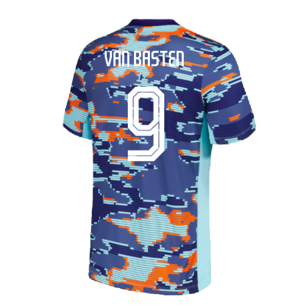 2024-2025 Netherlands Pre-Match Training Shirt (Blue) - Kids (Van Basten 9)