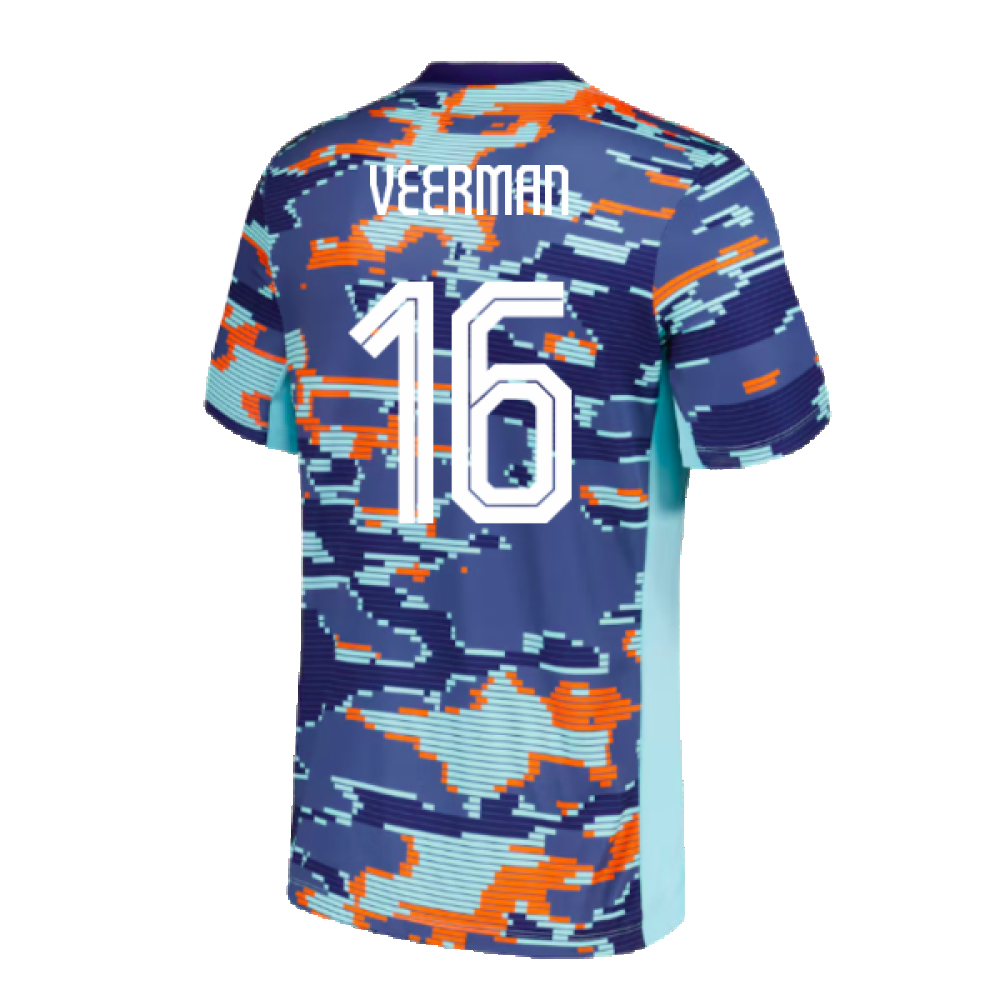 2024-2025 Netherlands Pre-Match Training Shirt (Blue) - Kids (Veerman 16)