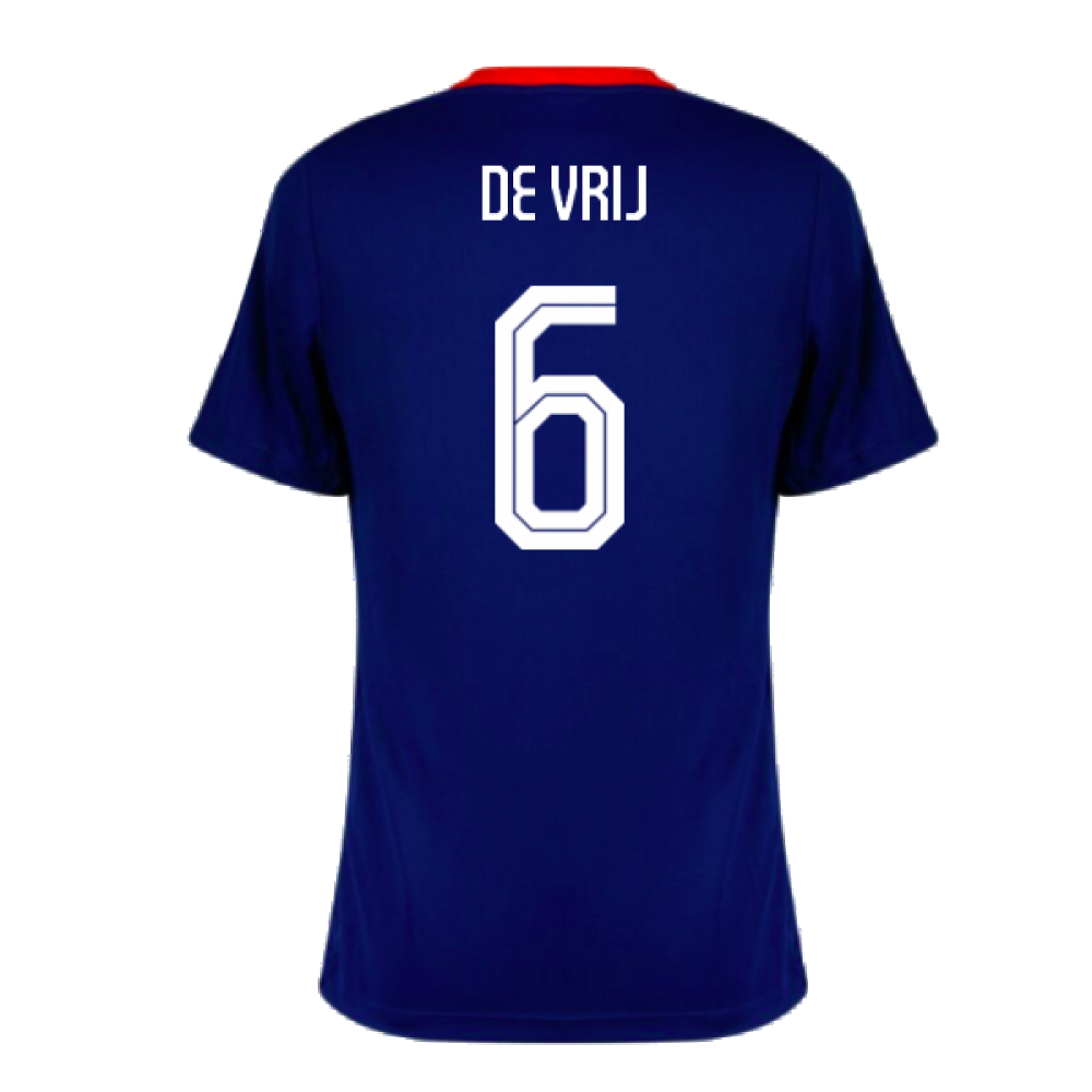 2024-2025 Netherlands Strike Dri-Fit Training Shirt (Royal) (De Vrij 6)