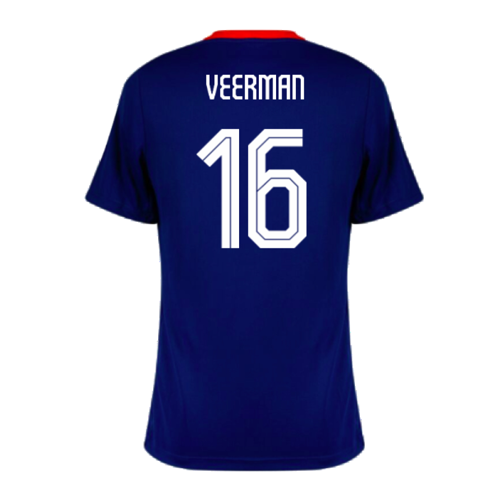 2024-2025 Netherlands Strike Dri-Fit Training Shirt (Royal) (Veerman 16)