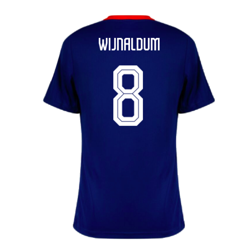 2024-2025 Netherlands Strike Dri-Fit Training Shirt (Royal) (Wijnaldum 8)