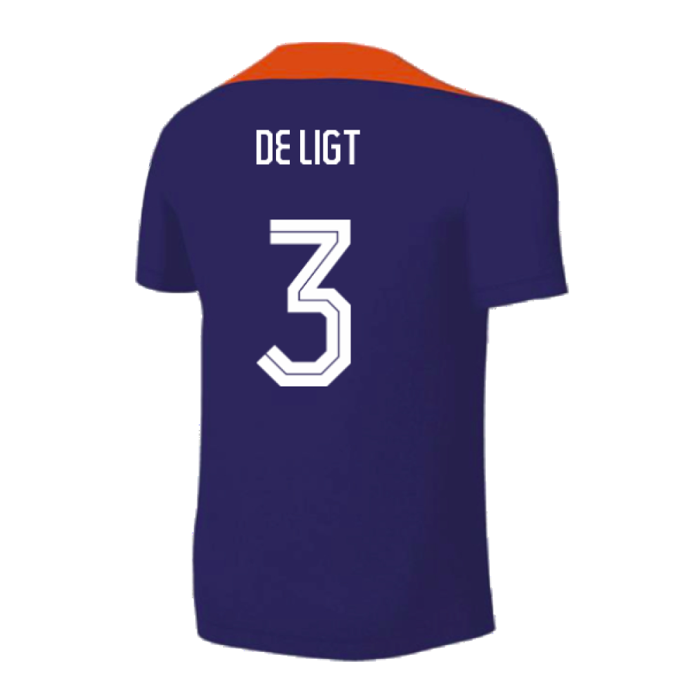 2024-2025 Netherlands Strike Training Shirt (Blue) - Kids (De Ligt 3)