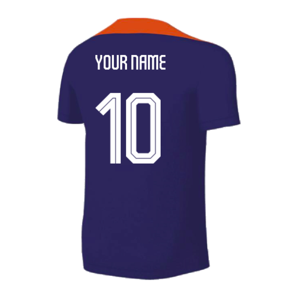 2024-2025 Netherlands Strike Training Shirt (Blue) - Kids (Your Name)