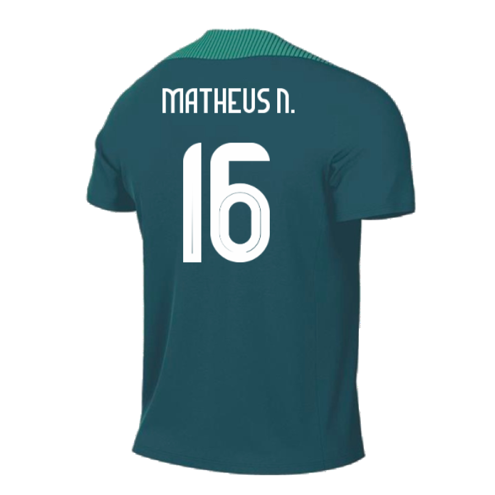 2024-2025 Portugal Dri-FIT Strike Training Shirt (Green) - Kids (Matheus N. 16)