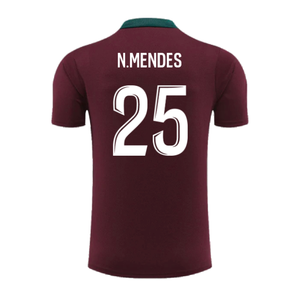 2024-2025 PSG Dri-FIT Strike Training Shirt (Bordeaux) (N.Mendes 25)