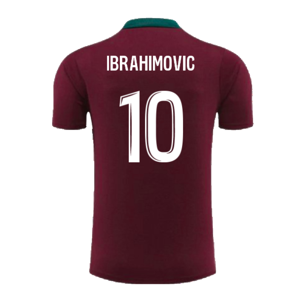 2024-2025 PSG Strike Dri-Fit Training Shirt (Bordeaux) - Kids (Ibrahimovic 10)