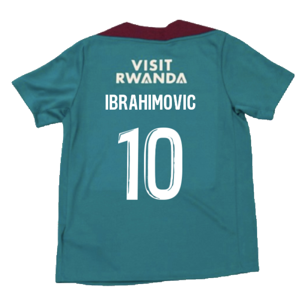 2024-2025 PSG Strike Dri-Fit Training Shirt (Teal) - Kids (Ibrahimovic 10)