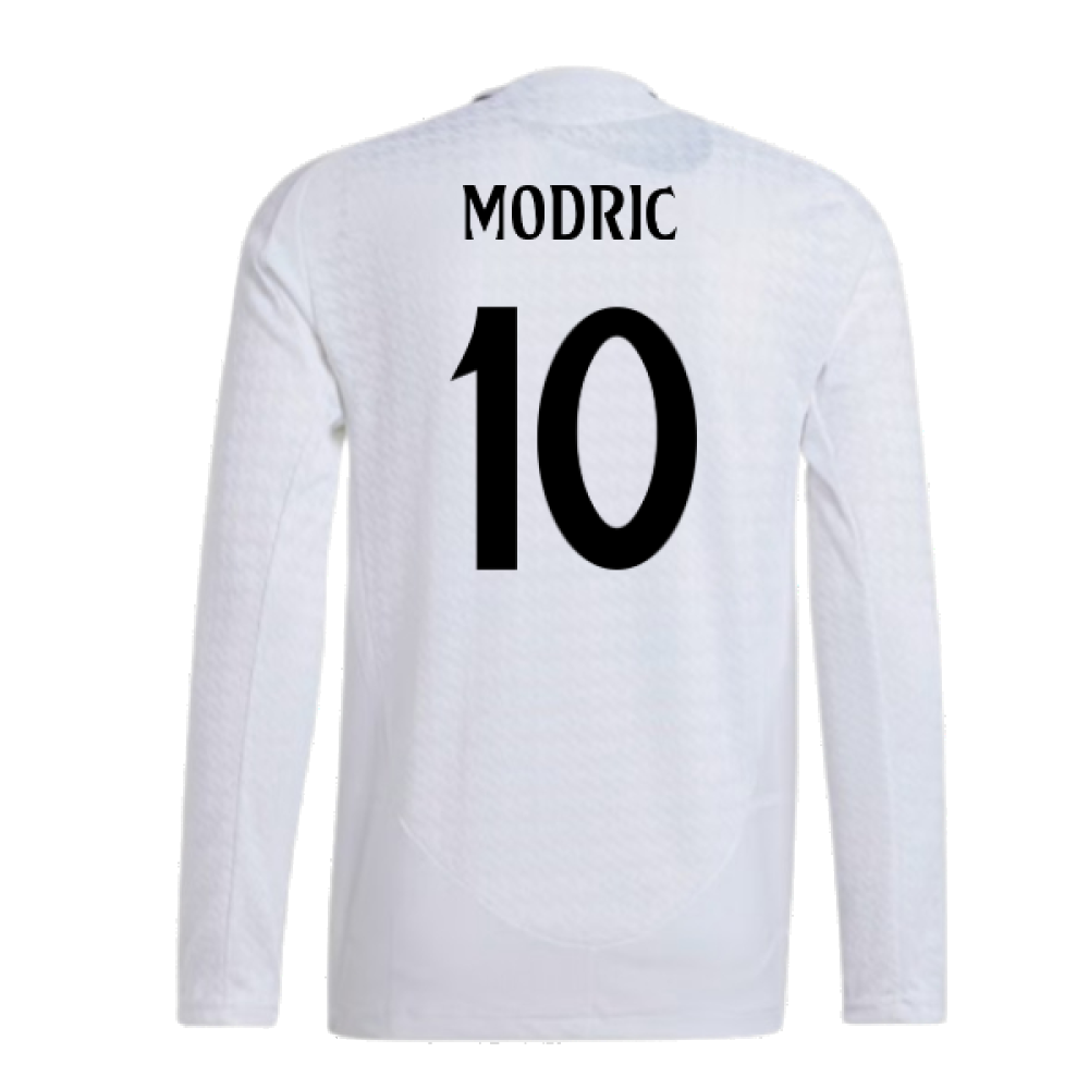 2024-2025 Real Madrid Authentic Long Sleeve Home Shirt (Modric 10)