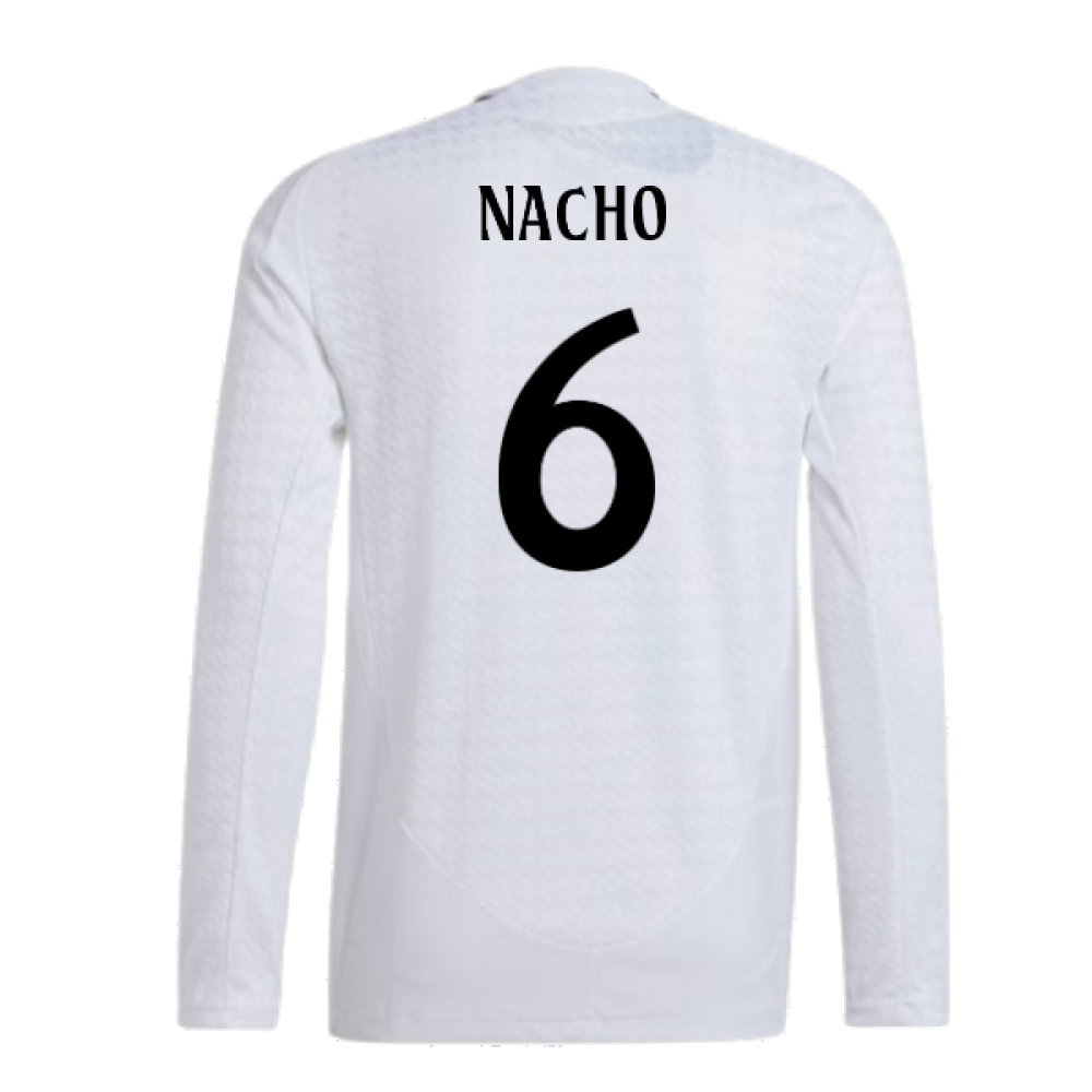 2024-2025 Real Madrid Authentic Long Sleeve Home Shirt (Nacho 6)