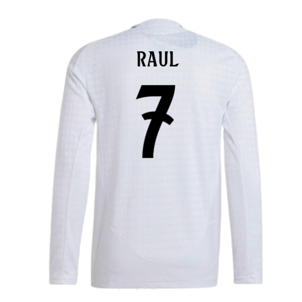 2024-2025 Real Madrid Authentic Long Sleeve Home Shirt (Raul 7)