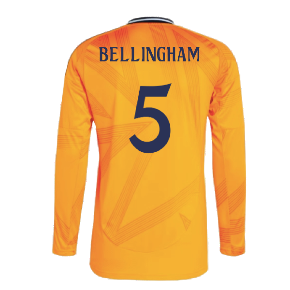 2024-2025 Real Madrid Long Sleeve Away Shirt (Bellingham 5)