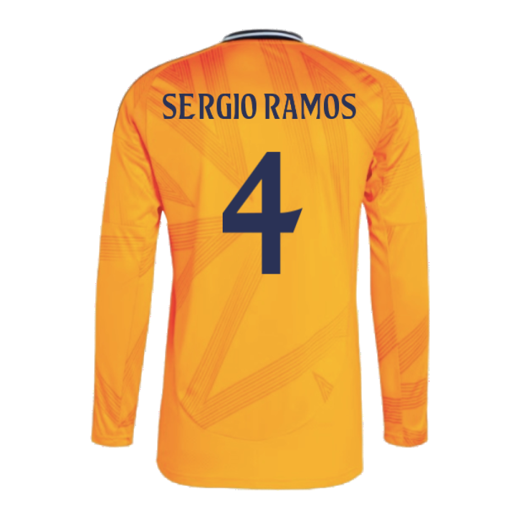 2024-2025 Real Madrid Long Sleeve Away Shirt (Sergio Ramos 4)