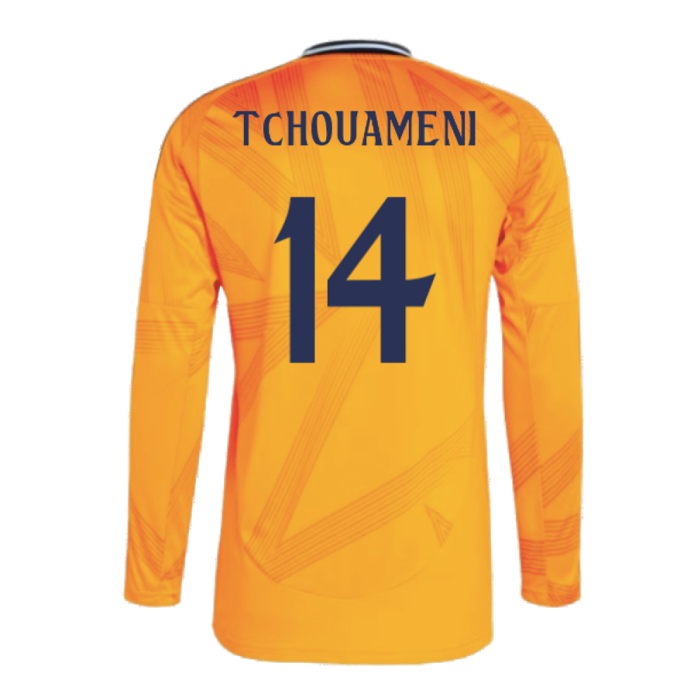 2024-2025 Real Madrid Long Sleeve Away Shirt (Tchouameni 14)