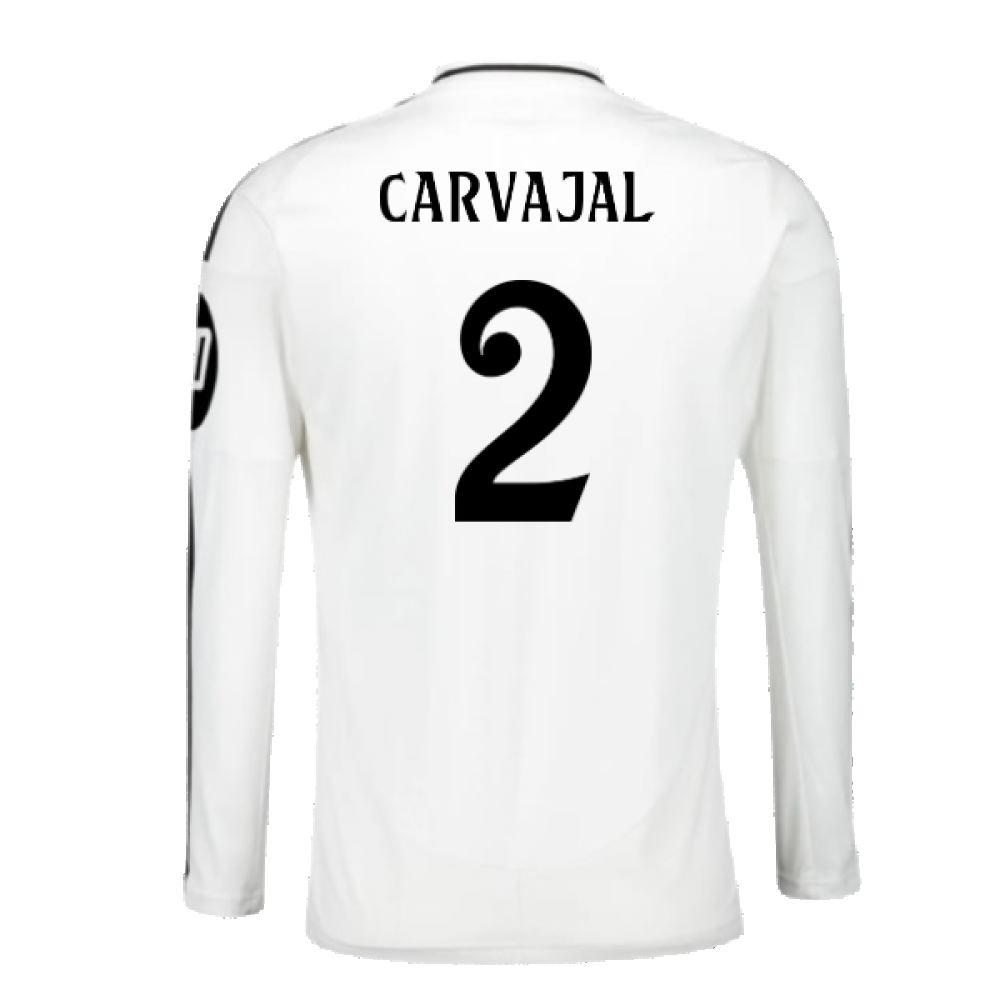 2024-2025 Real Madrid Long Sleeve Home Shirt (Carvajal 2)