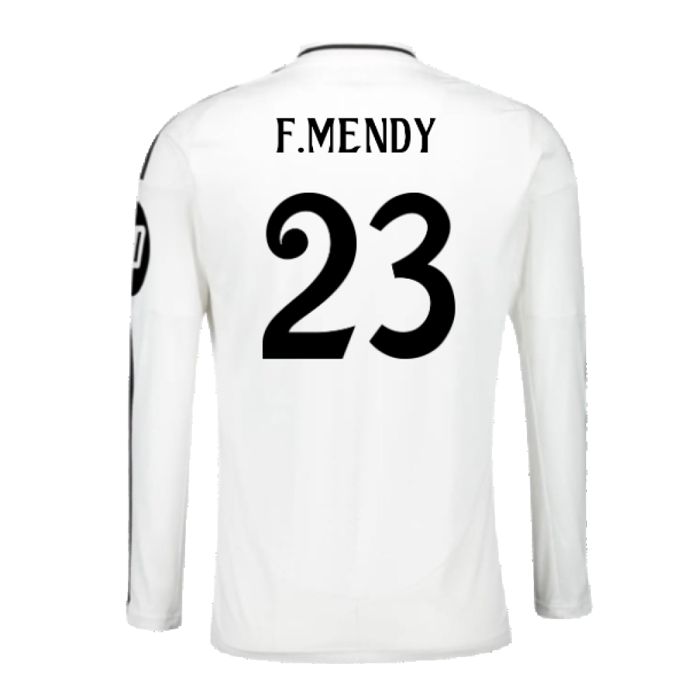 2024-2025 Real Madrid Long Sleeve Home Shirt (F.Mendy 23)