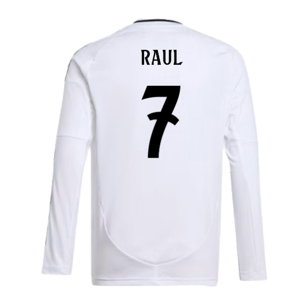 2024-2025 Real Madrid Long Sleeve Home Shirt (Kids) (Raul 7)