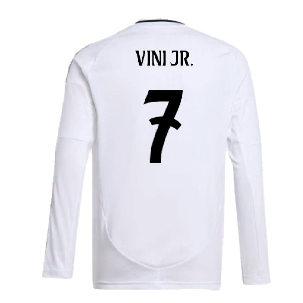 2024-2025 Real Madrid Long Sleeve Home Shirt (Kids) (Vini Jr. 7)