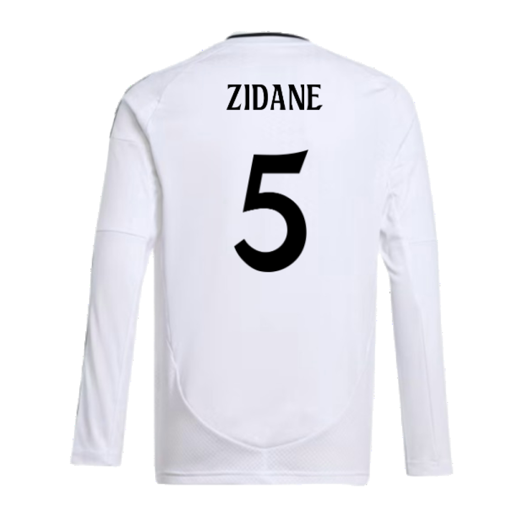 2024-2025 Real Madrid Long Sleeve Home Shirt (Kids) (Zidane 5)