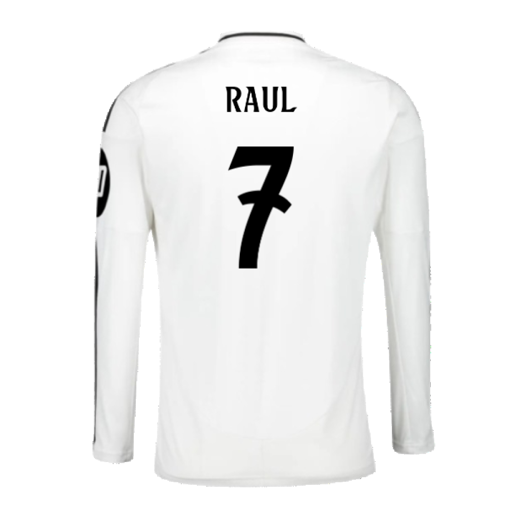 2024-2025 Real Madrid Long Sleeve Home Shirt (Raul 7)