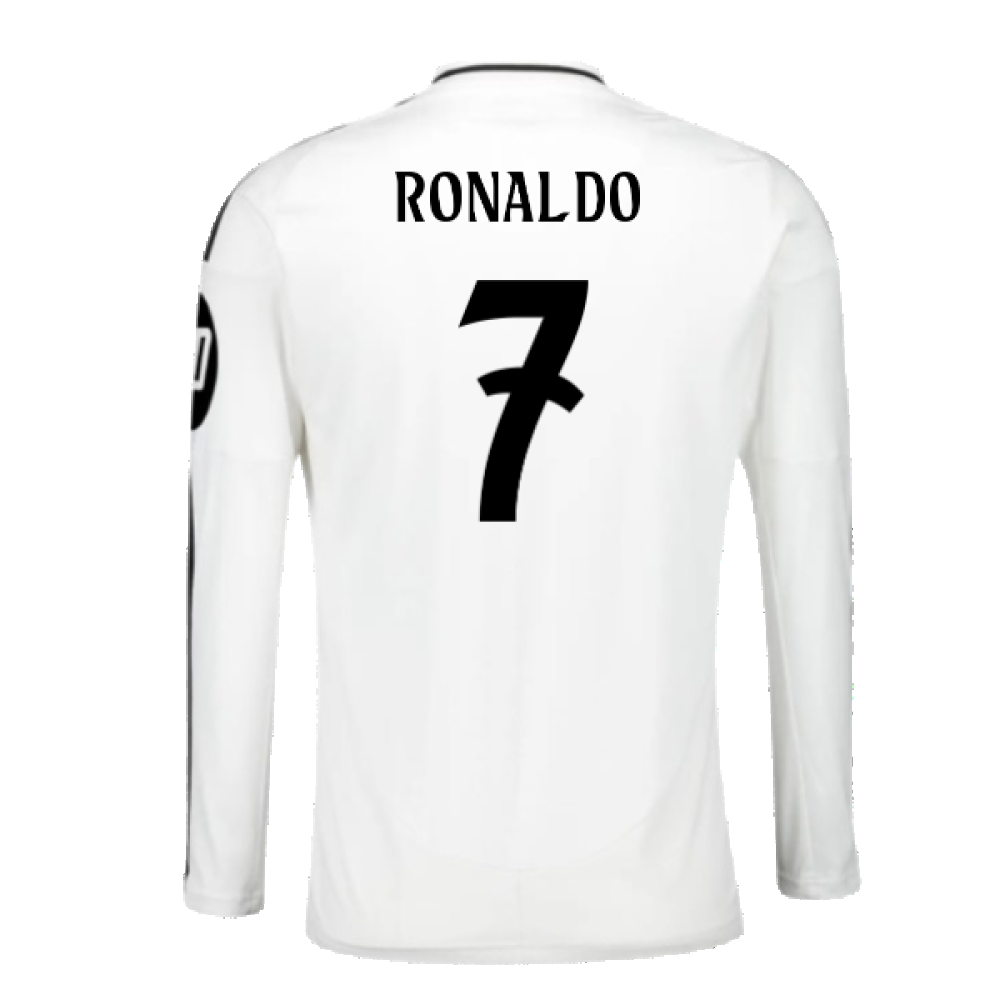 2024-2025 Real Madrid Long Sleeve Home Shirt (Ronaldo 7)