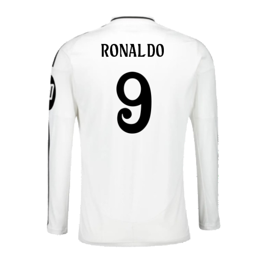 2024-2025 Real Madrid Long Sleeve Home Shirt (Ronaldo 9)