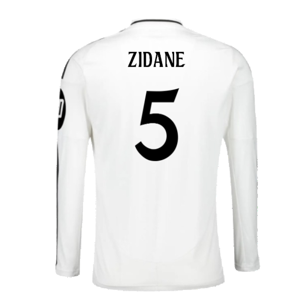 2024-2025 Real Madrid Long Sleeve Home Shirt (Zidane 5)