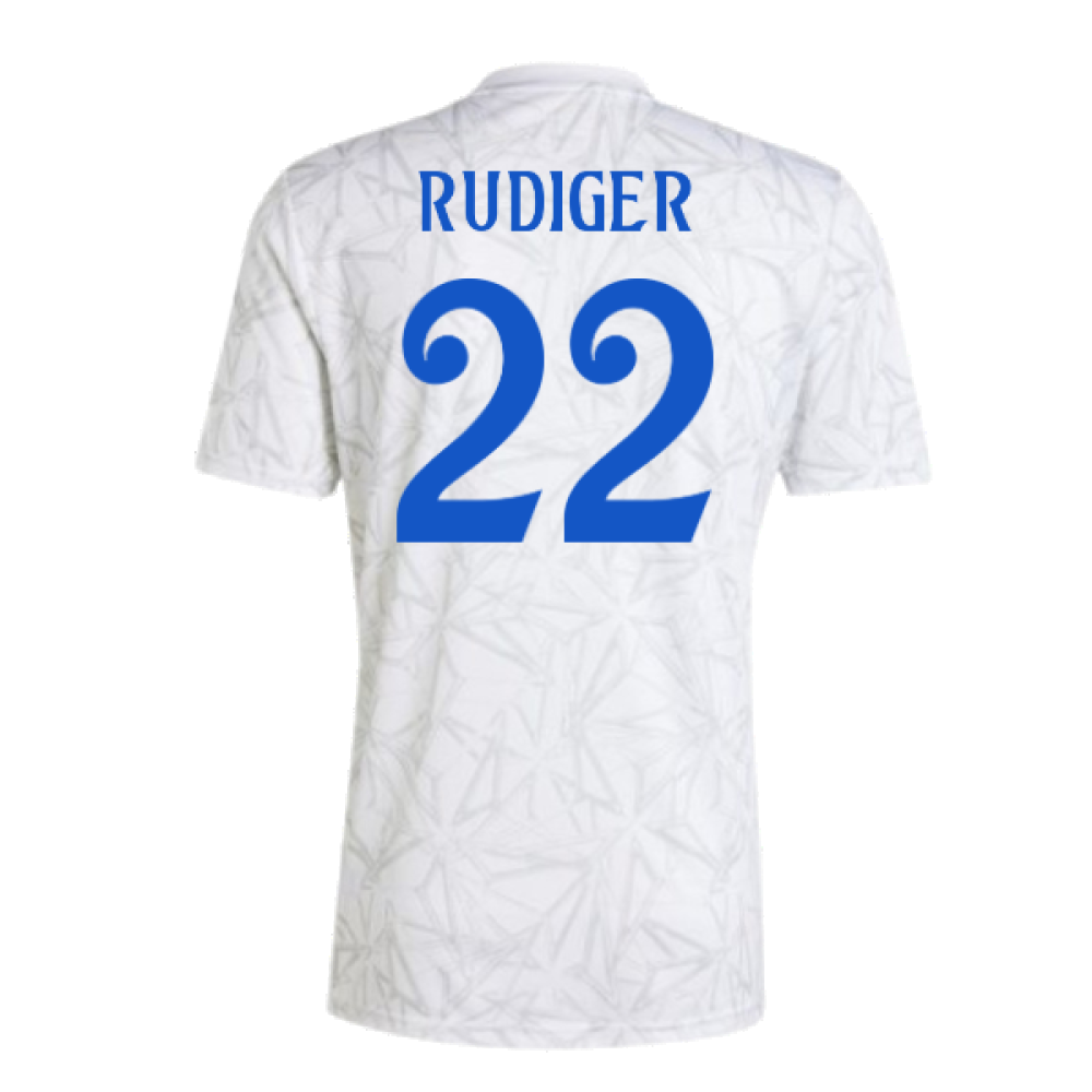 2024-2025 Real Madrid Pre-Match Shirt (White) (Rudiger 22)