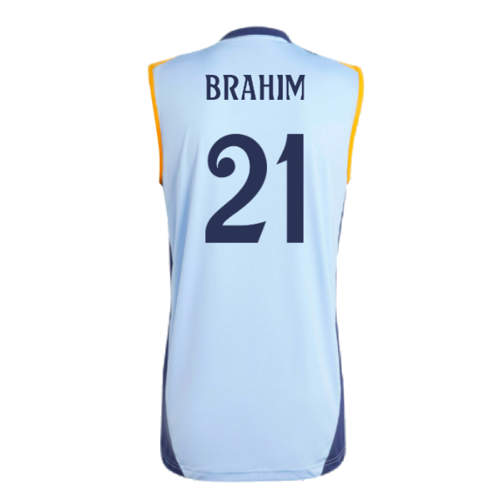 2024-2025 Real Madrid Sleeveless Jersey (Glow Blue) (Brahim 21)