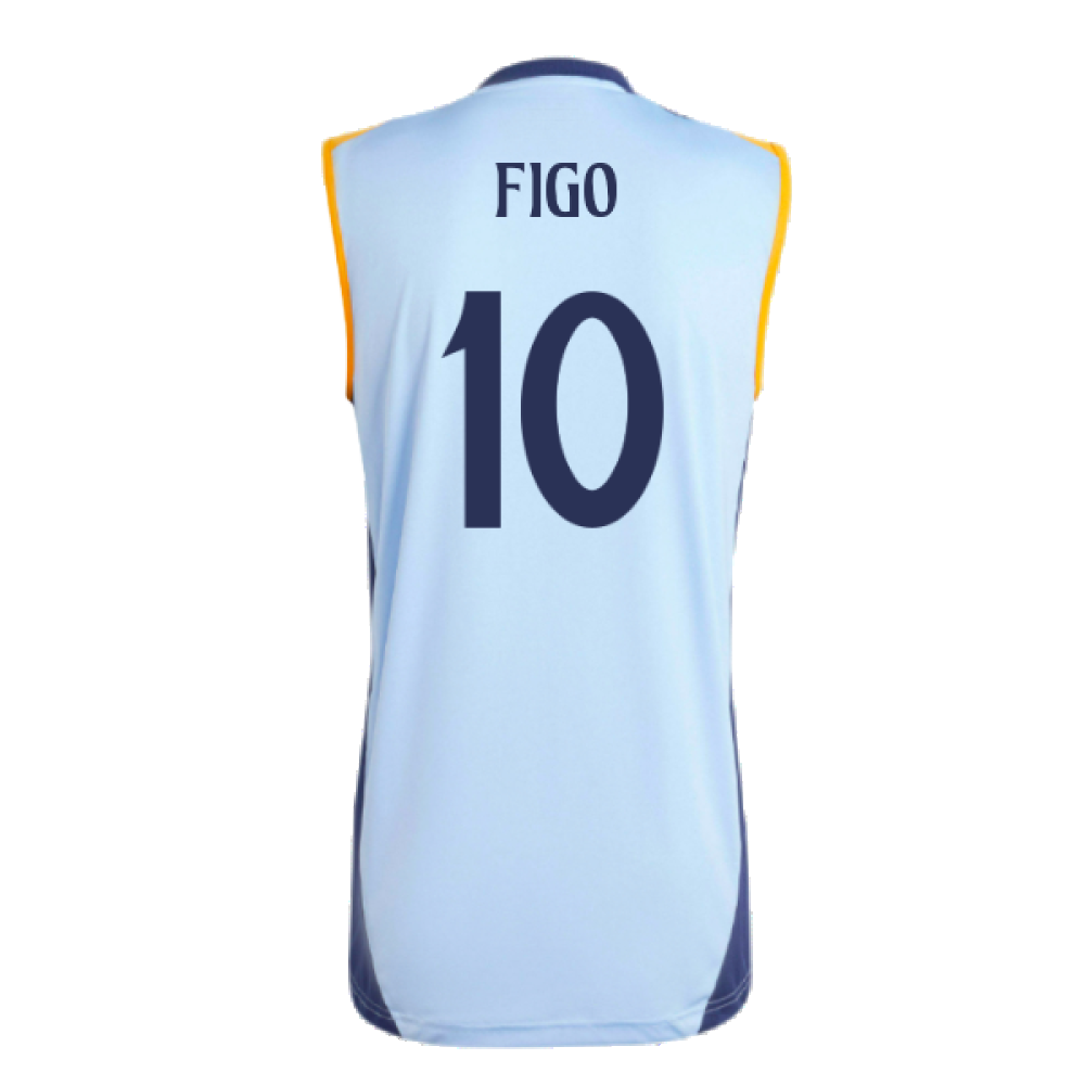 2024-2025 Real Madrid Sleeveless Jersey (Glow Blue) (Figo 10)