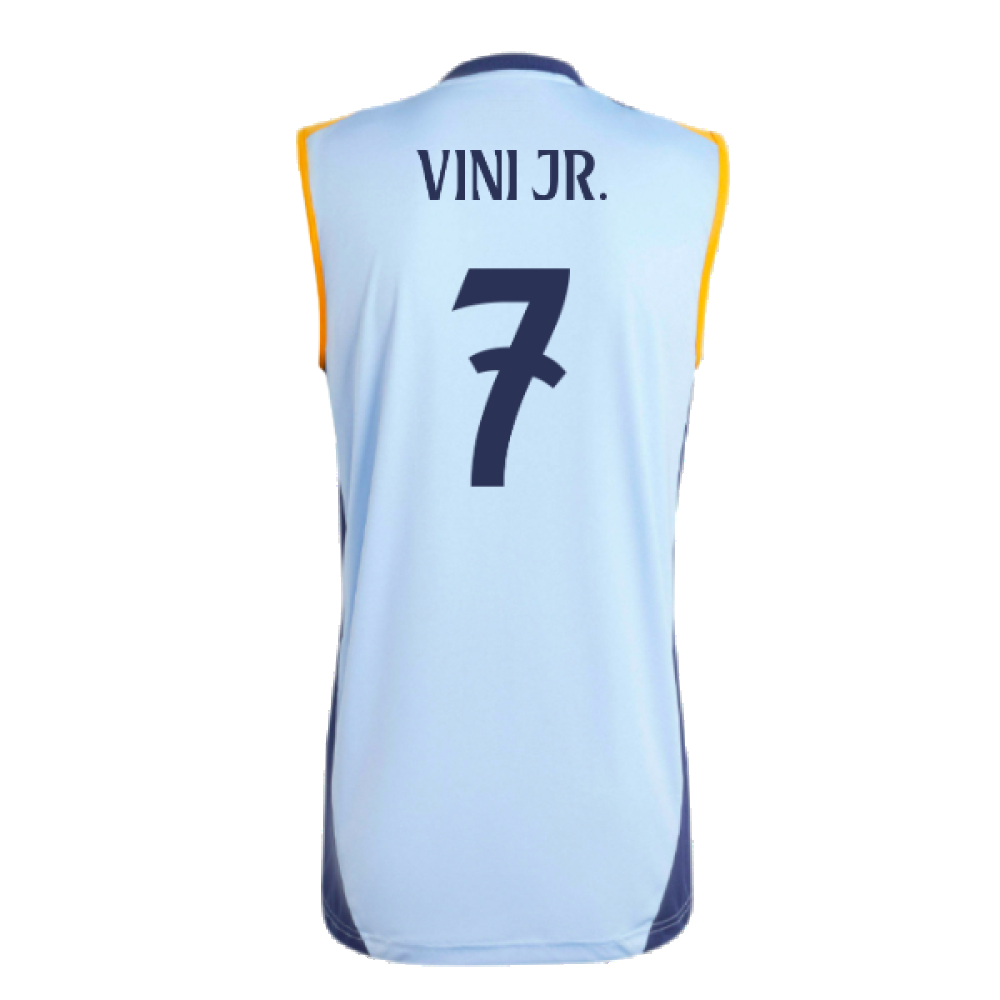 2024-2025 Real Madrid Sleeveless Jersey (Glow Blue) (Vini Jr. 7)