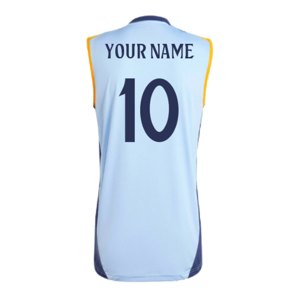 2024-2025 Real Madrid Sleeveless Jersey (Glow Blue) (Your Name)