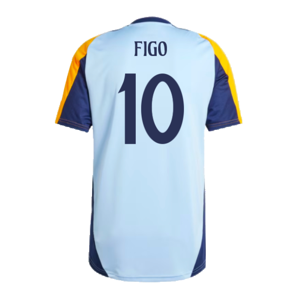 2024-2025 Real Madrid Training Shirt (Glow Blue) (Figo 10)