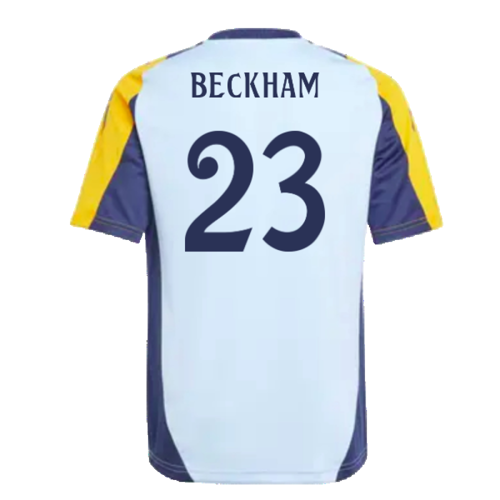 2024-2025 Real Madrid Training Shirt (Glow Blue) - Kids (Beckham 23)