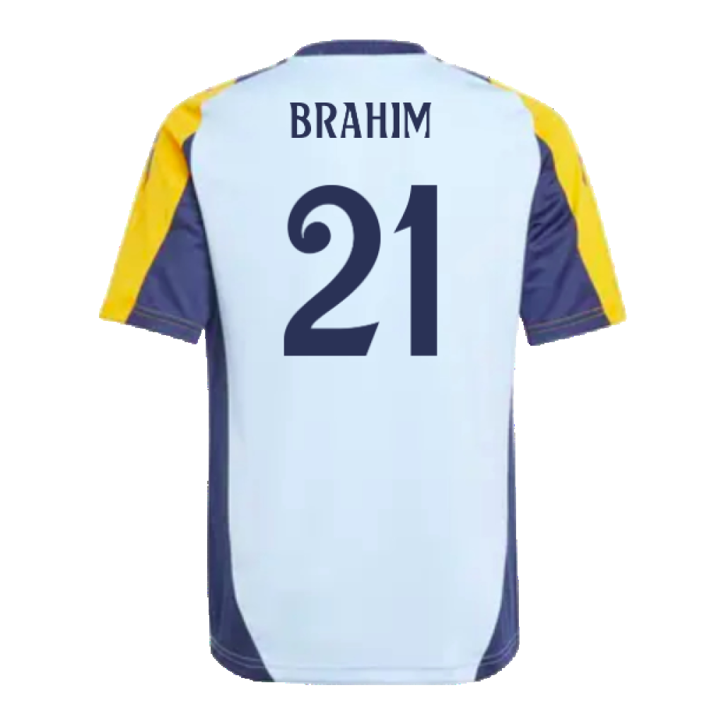 2024-2025 Real Madrid Training Shirt (Glow Blue) - Kids (Brahim 21)