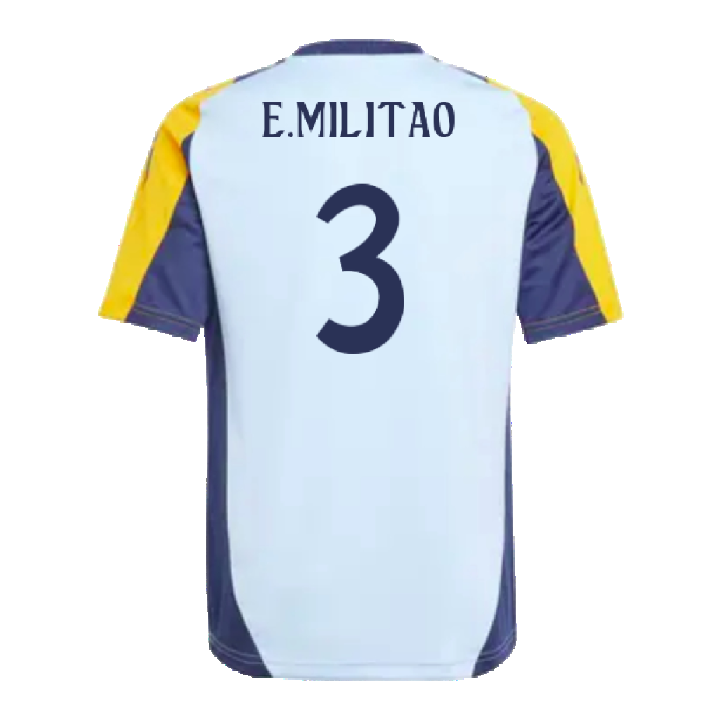 2024-2025 Real Madrid Training Shirt (Glow Blue) - Kids (E.Militao 3)