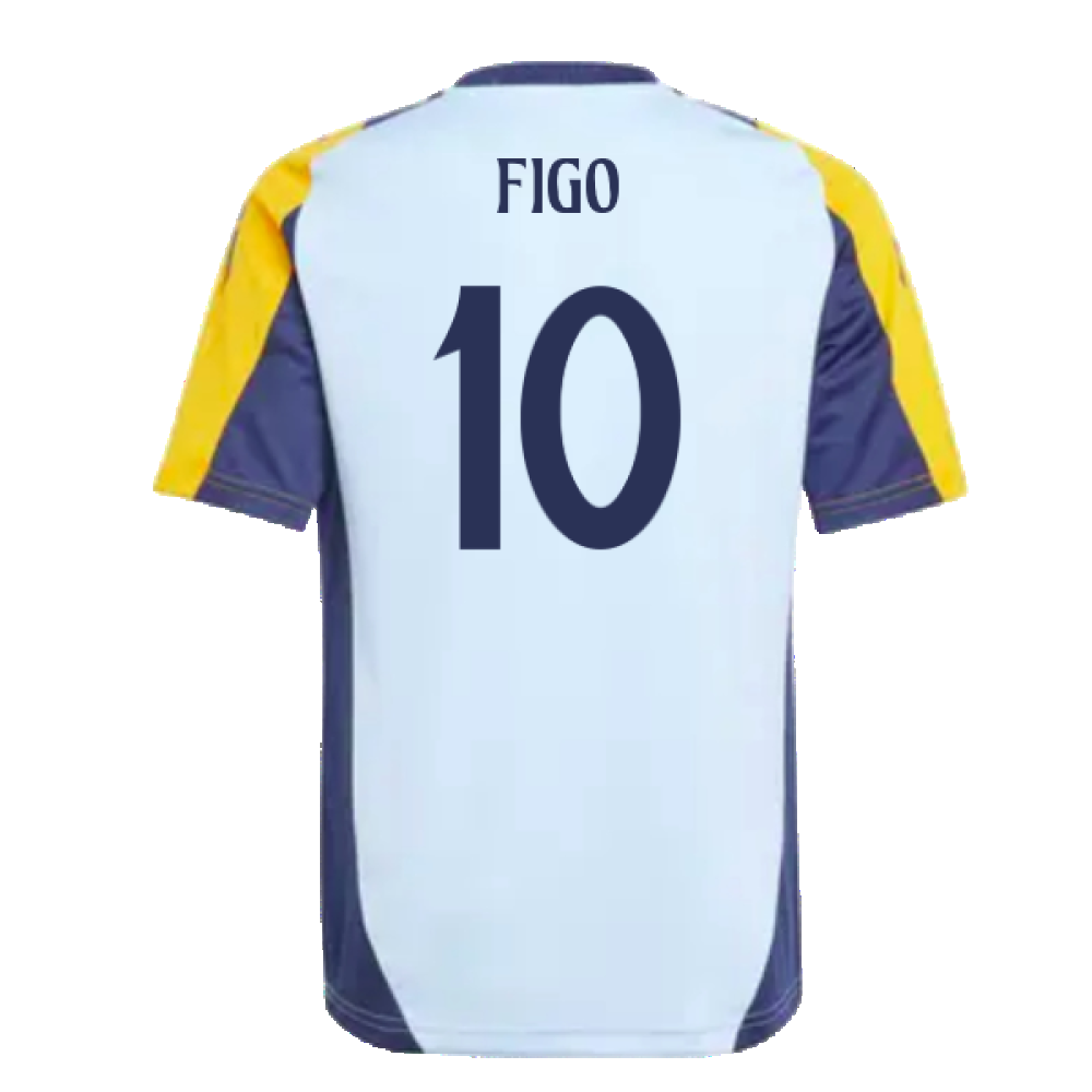 2024-2025 Real Madrid Training Shirt (Glow Blue) - Kids (Figo 10)