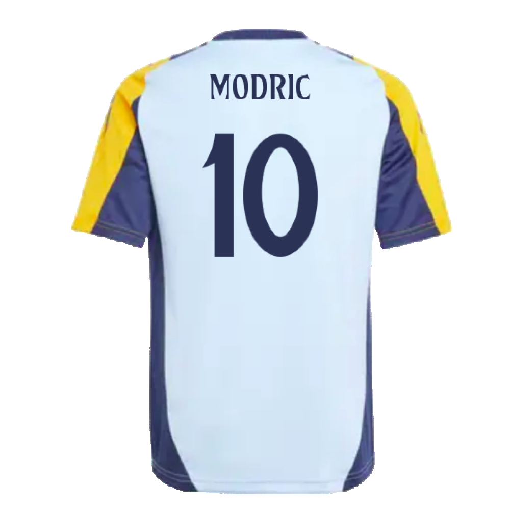 2024-2025 Real Madrid Training Shirt (Glow Blue) - Kids (Modric 10)