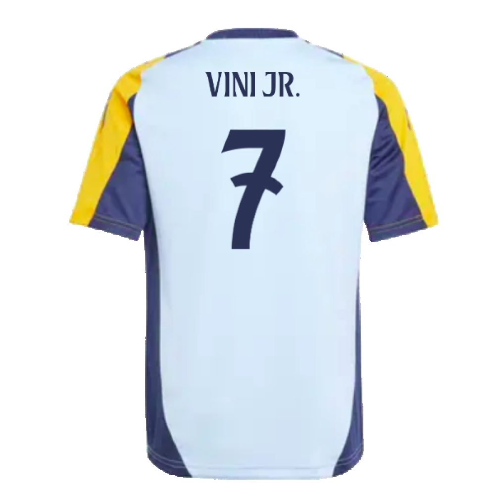 2024-2025 Real Madrid Training Shirt (Glow Blue) - Kids (Vini Jr. 7)