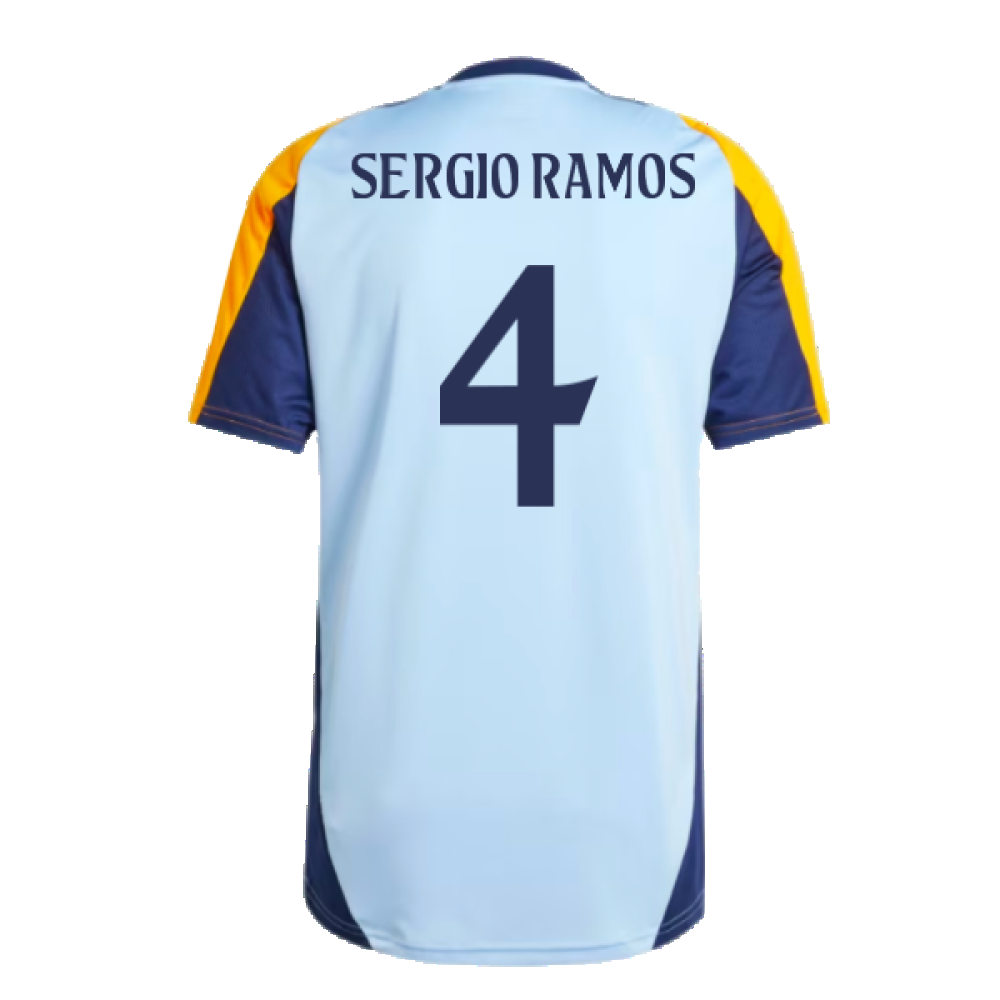 2024-2025 Real Madrid Training Shirt (Glow Blue) (Sergio Ramos 4)