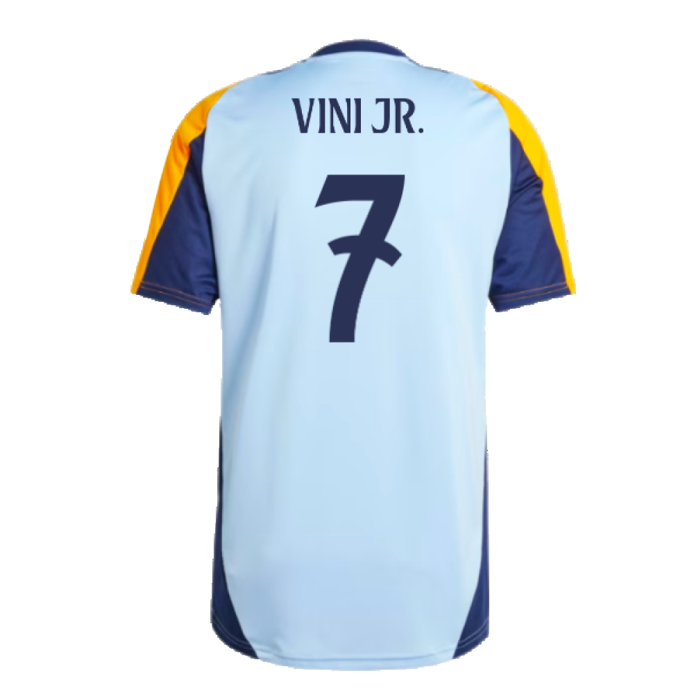 2024-2025 Real Madrid Training Shirt (Glow Blue) (Vini Jr. 7)