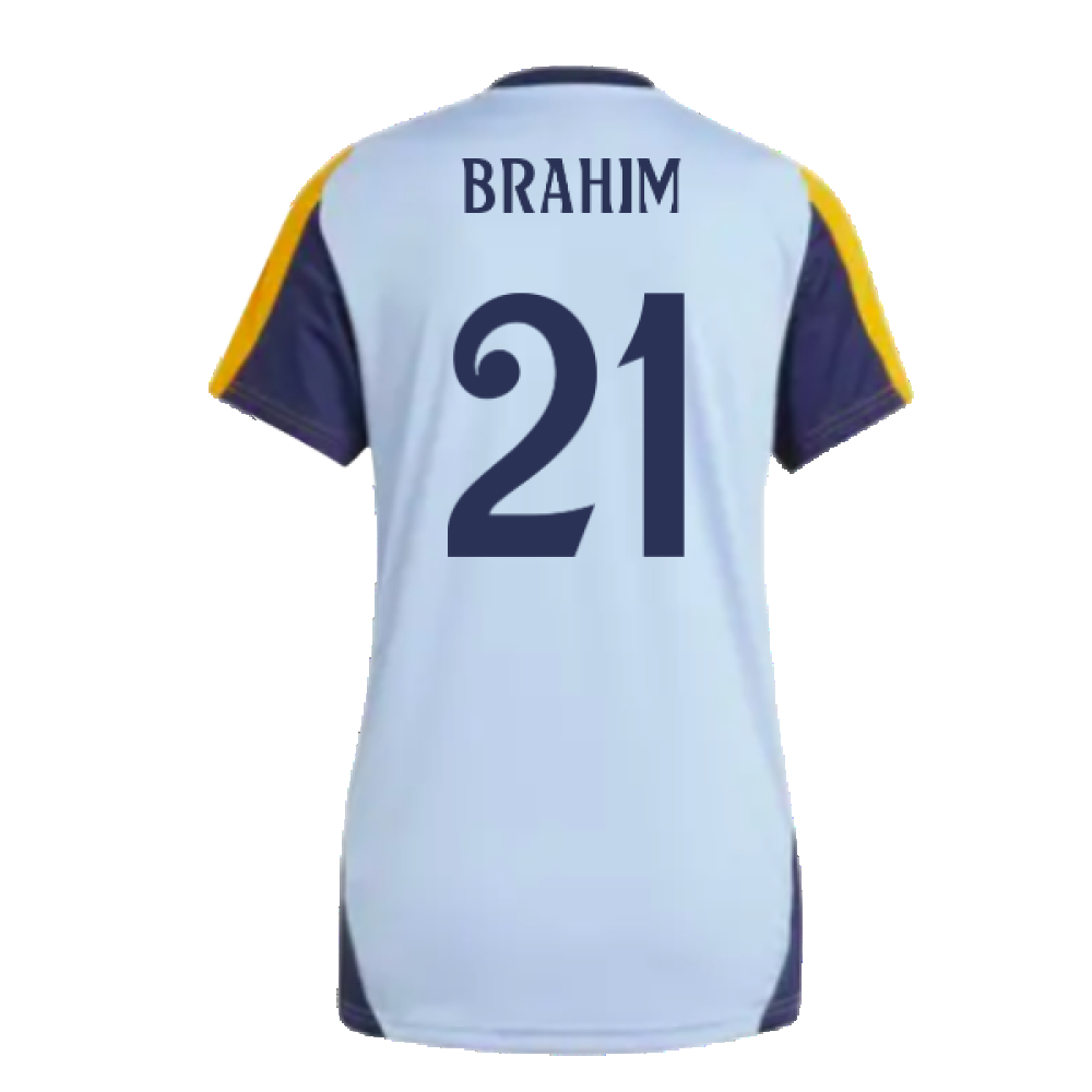 2024-2025 Real Madrid Training Shirt (Glow Blue) - Womens (Brahim 21)