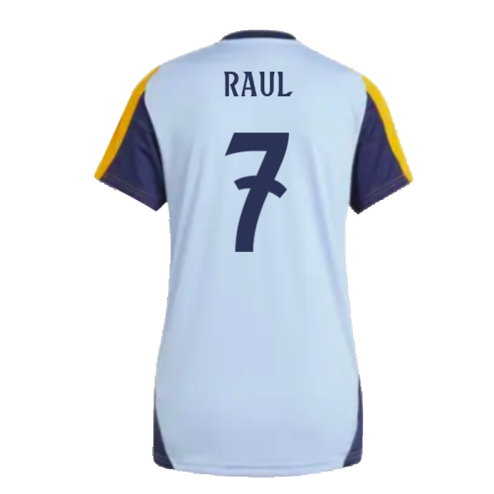 2024-2025 Real Madrid Training Shirt (Glow Blue) - Womens (Raul 7)