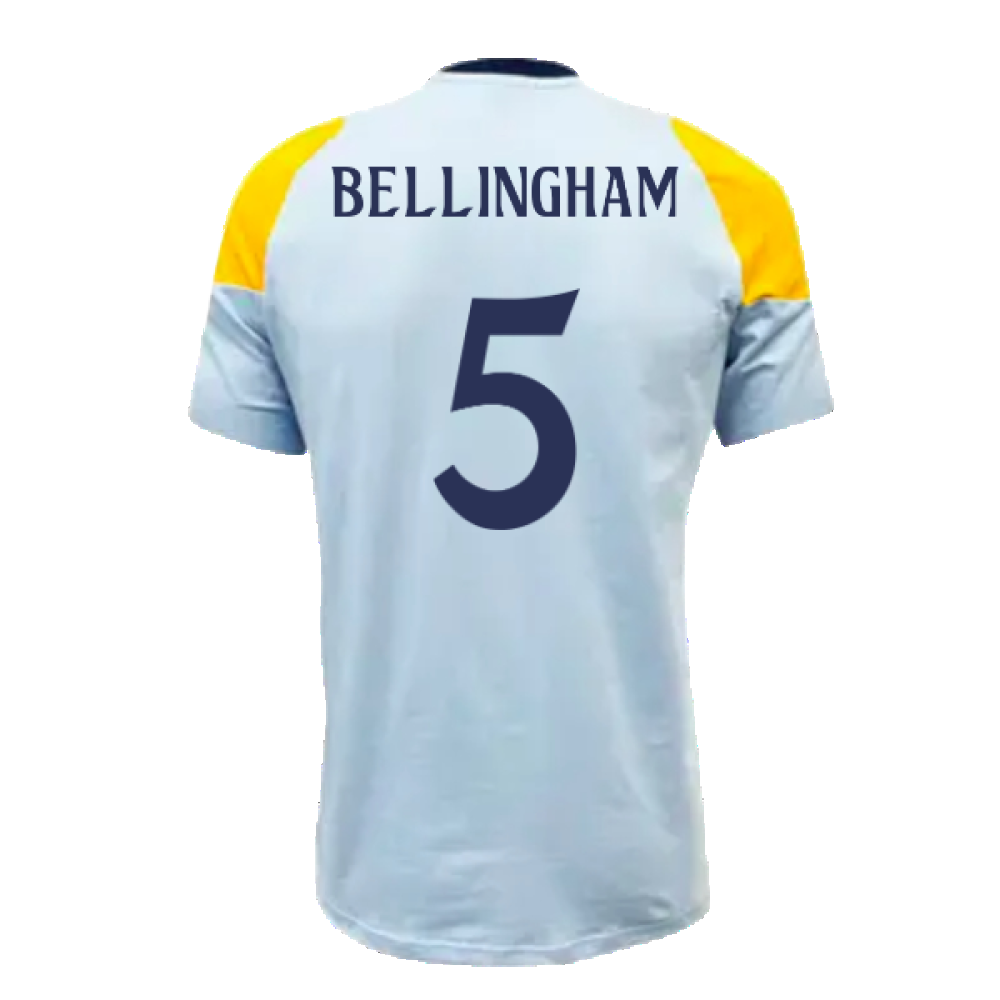 2024-2025 Real Madrid Training Tee (Glow Blue) (Bellingham 5)