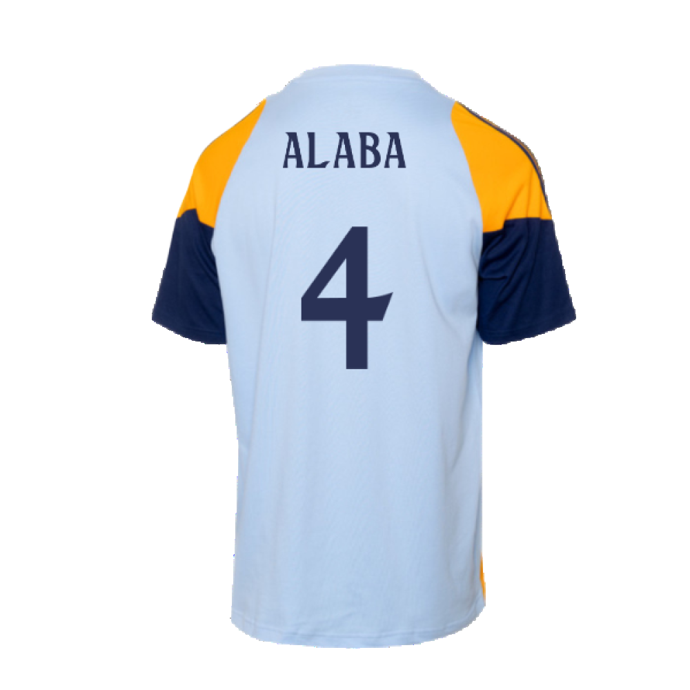 2024-2025 Real Madrid Training Tee (Glow Blue) - Kids (Alaba 4)