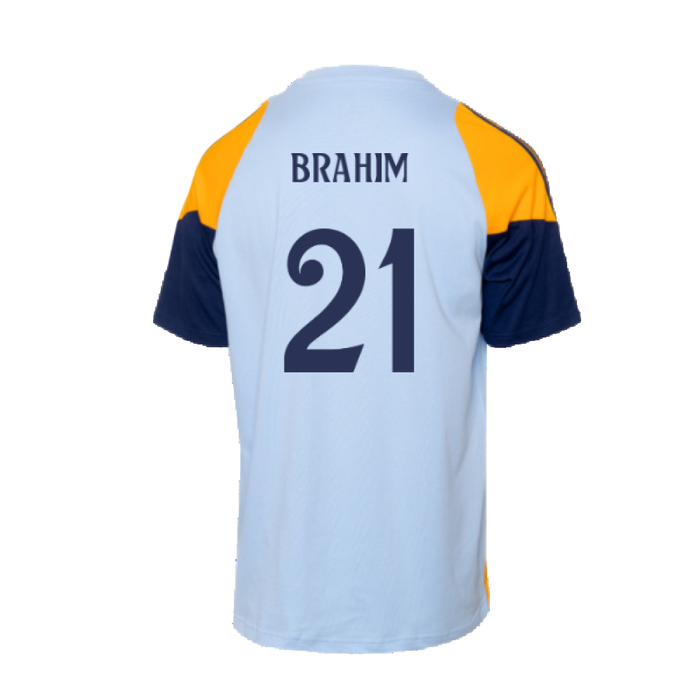 2024-2025 Real Madrid Training Tee (Glow Blue) - Kids (Brahim 21)