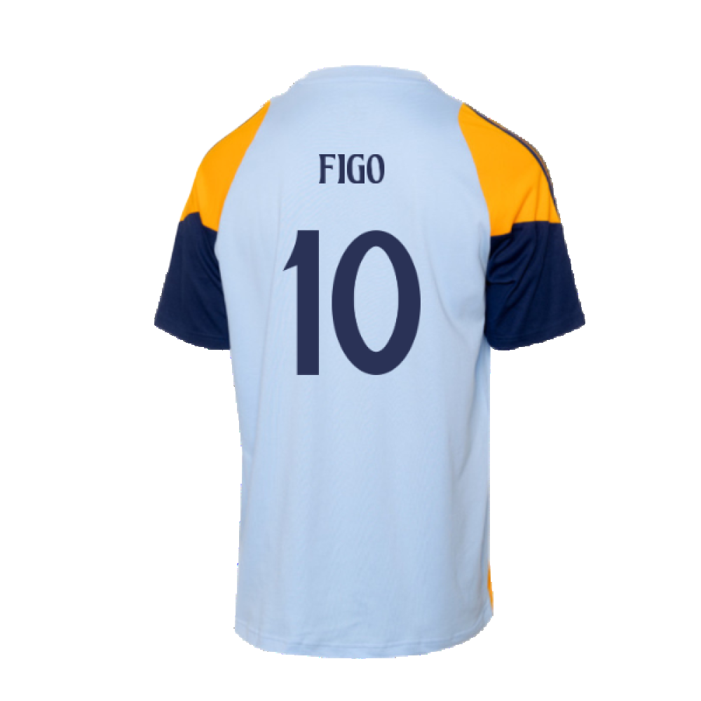 2024-2025 Real Madrid Training Tee (Glow Blue) - Kids (Figo 10)