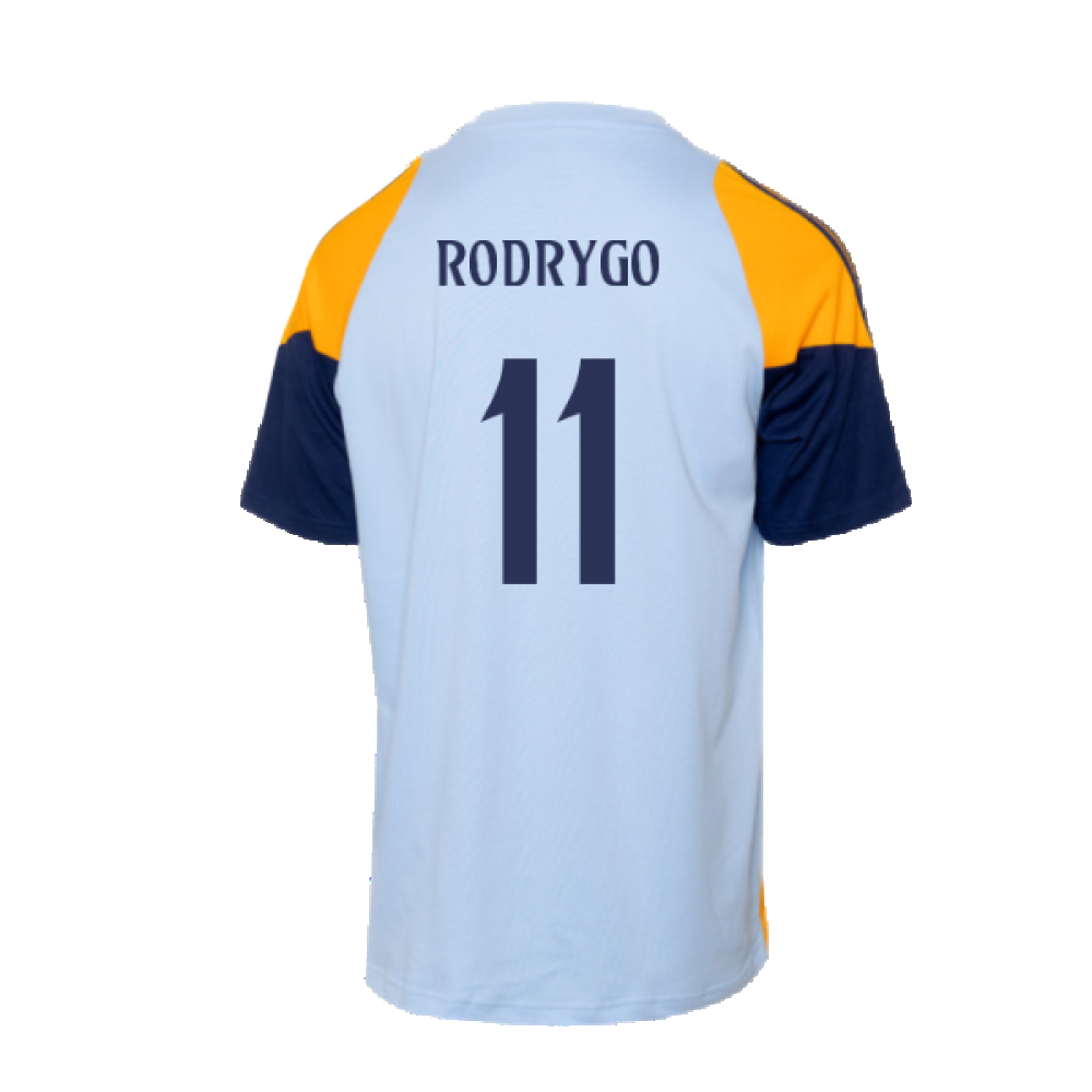 2024-2025 Real Madrid Training Tee (Glow Blue) - Kids (Rodrygo 11)