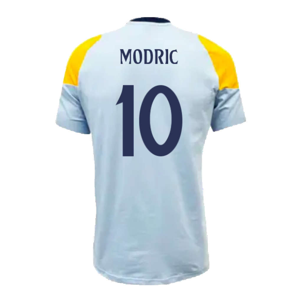 2024-2025 Real Madrid Training Tee (Glow Blue) (Modric 10)