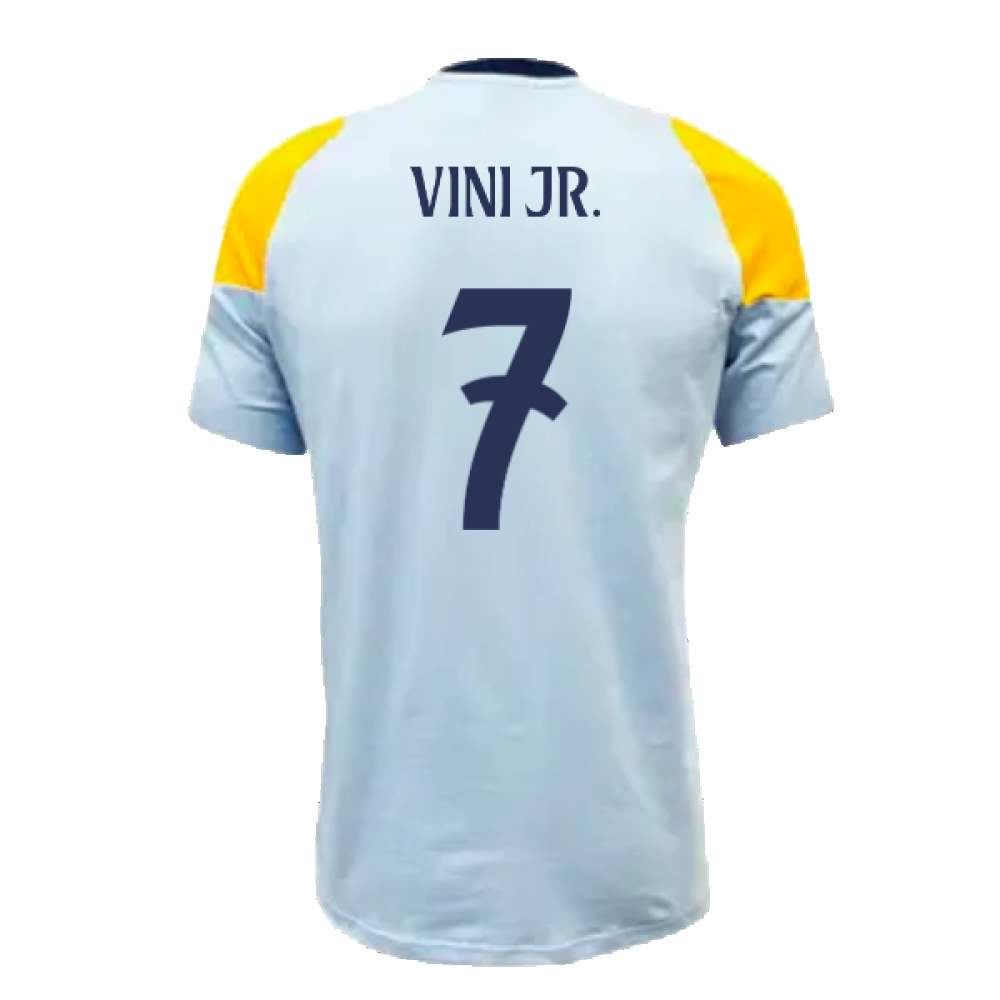 2024-2025 Real Madrid Training Tee (Glow Blue) (Vini Jr. 7)