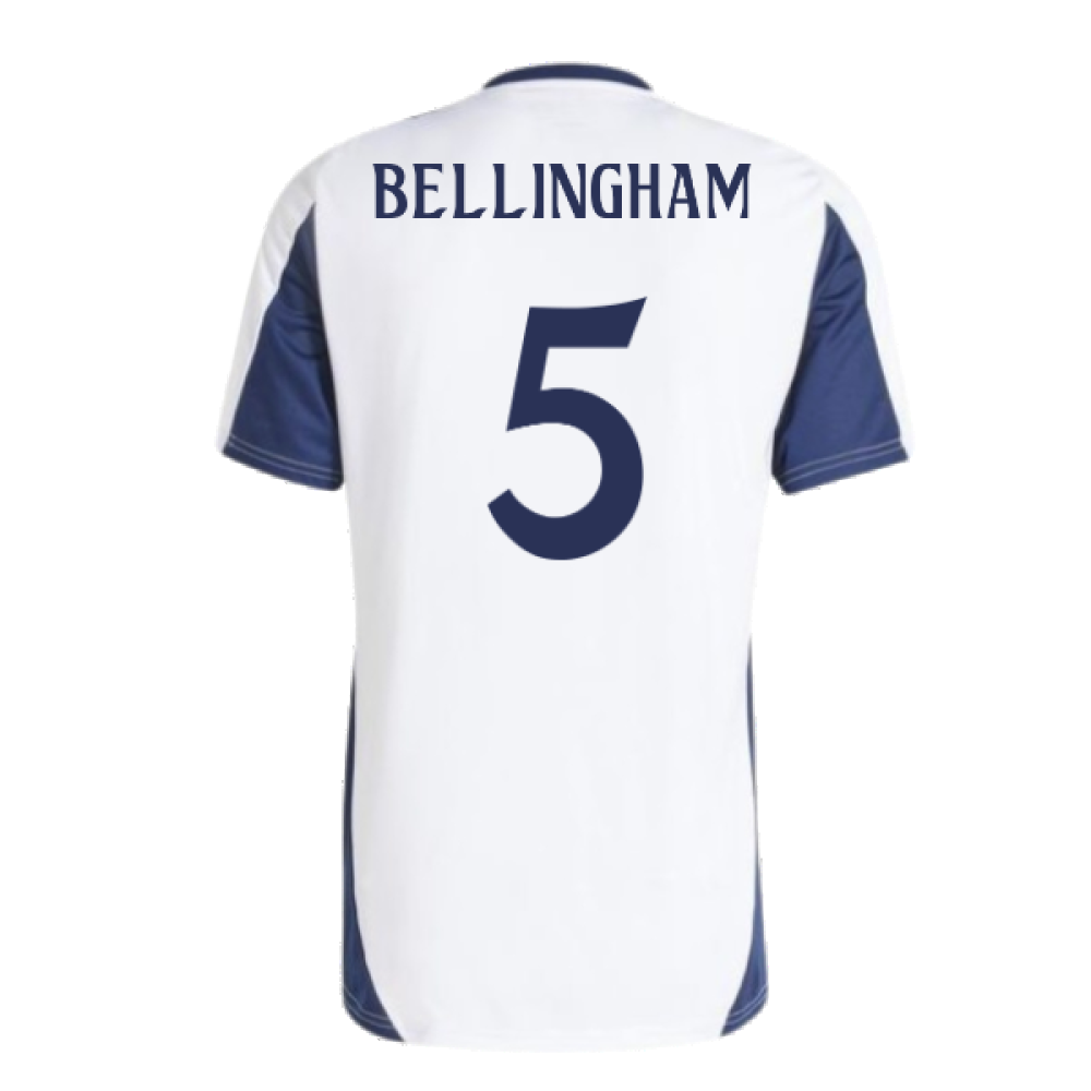 2024-2025 Real Madrid Training Tee (White) (Bellingham 5)